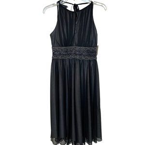COLLECTION DRESSBARN || Black dress with beaded waist - Size 4 - NWT